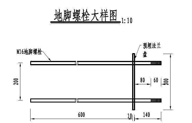 鋼結(jié)構工程地腳螺栓的結(jié)構圖示